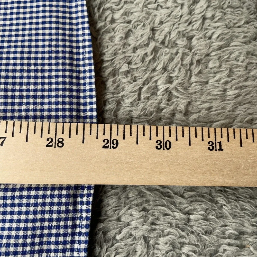 Brooks Brothers Shirt Mens Medium Blue Check Regent Fit Stretch Button Down